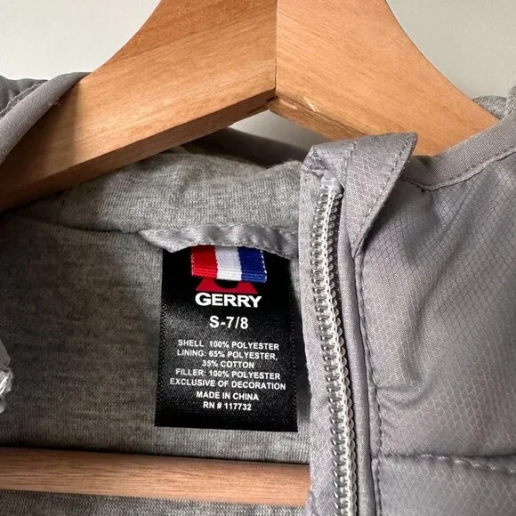 Gerry Kid's Girls' Irene Puffer Jacket hooded grey Size Small 7/8 NWT - Picture 7 of 7
